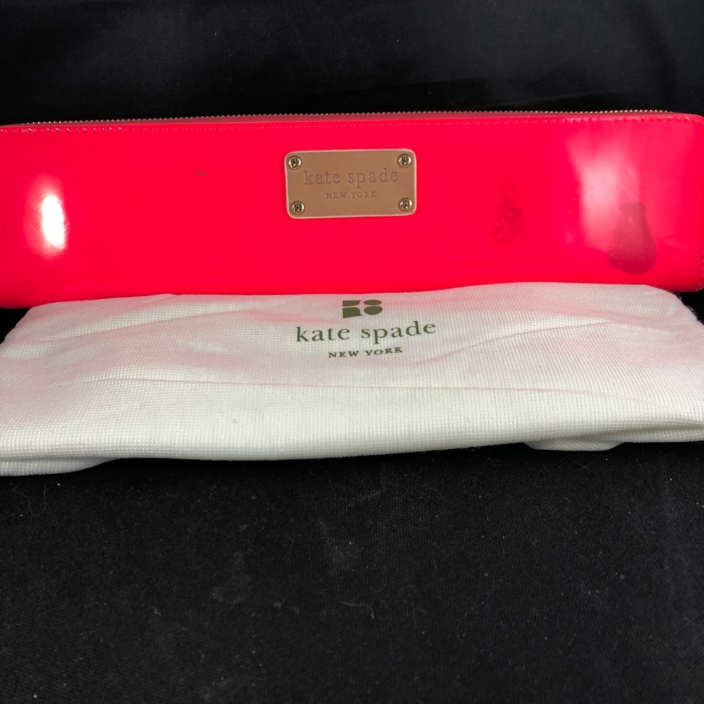Kate Spade Long Narrow Neon Patent Leather Wallet
